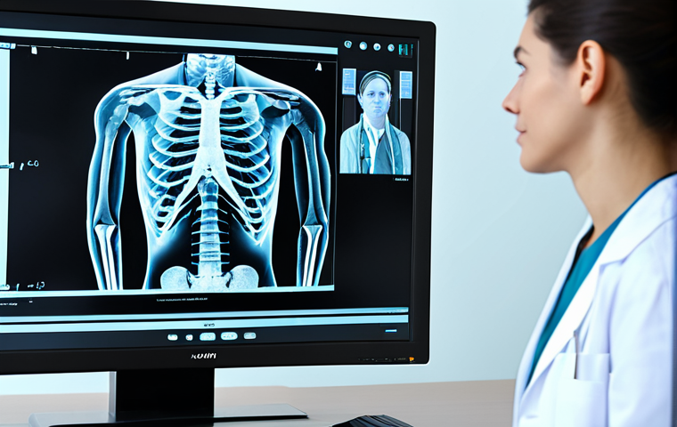 AI-Assisted X-Ray Diagnosis**

"A radiologist, fully clothed in professional attire, reviewing a digital X-ray image displayed on a large monitor in a modern hospital setting. The X-ray is overlaid with AI-generated diagnostic highlights, showing areas of interest. The scene emphasizes the collaboration between human expertise and artificial intelligence in medical diagnosis. Safe for work, appropriate content, perfect anatomy, natural proportions, high-resolution, professional, modern, fully clothed."

**